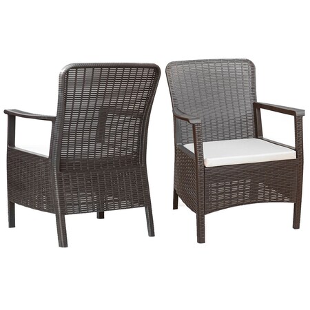 Rainbow Outdoor Orlando Set of 2 Armchairs w/cushion-Brown RBO-ORLANDO-BRW-AC-SET2